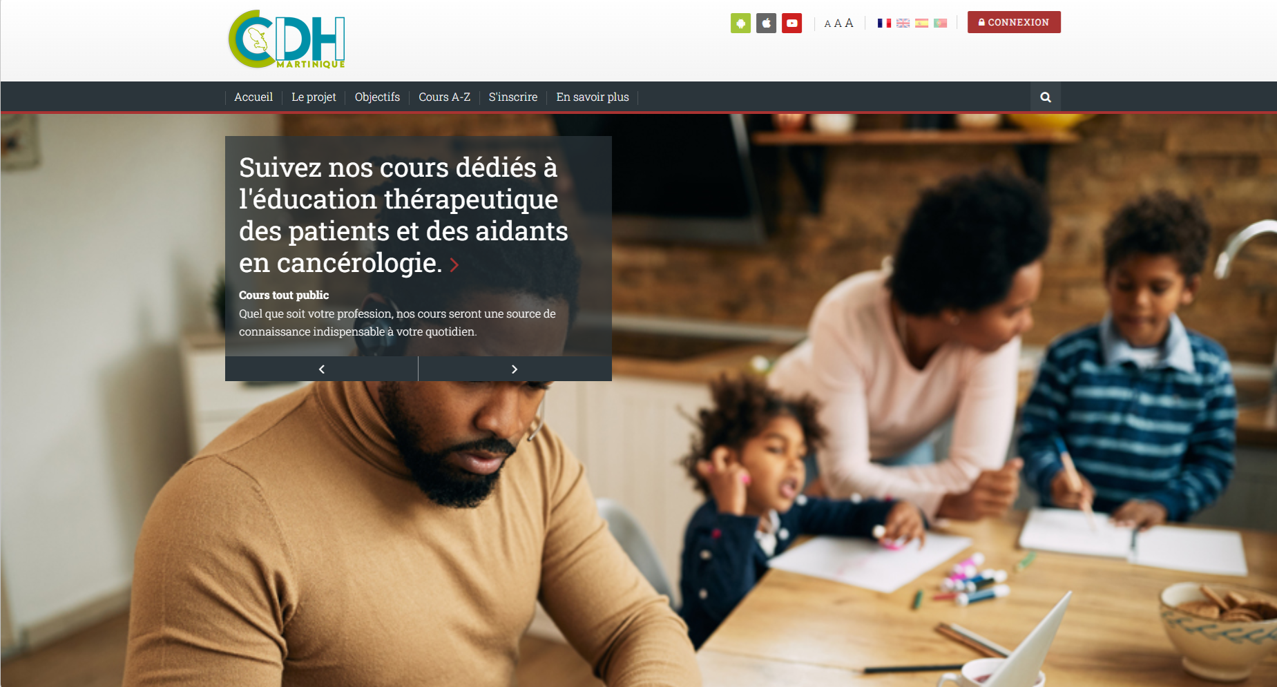 Capture d’écran de la plateforme cdh-edu.fr